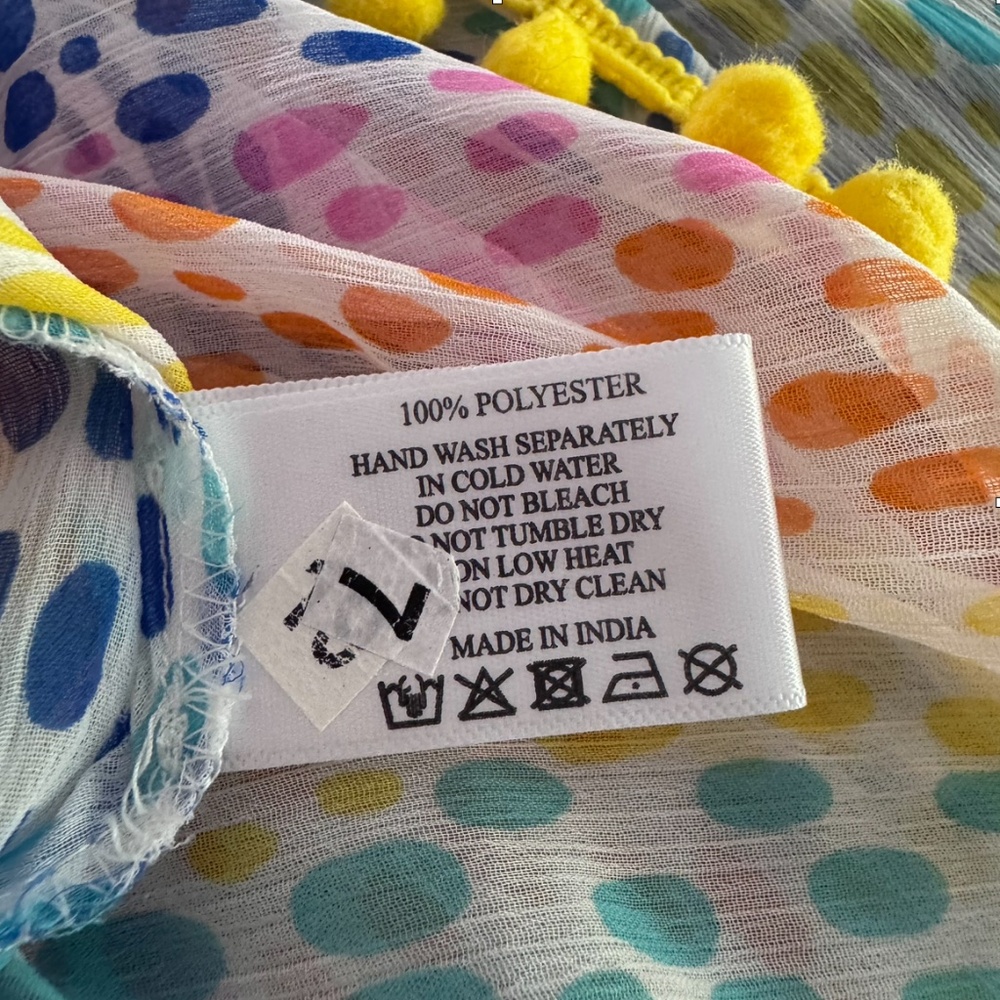 America & Beyond Semi-Sheer Cheetah Rainbow Stripes Cover-Up Dress Size Medium - Picture 12 of 13